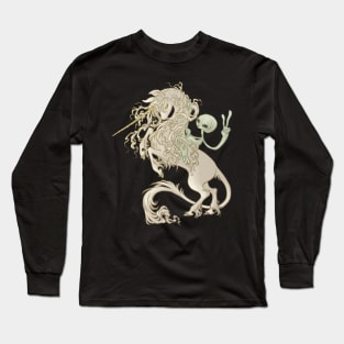 Alien Riding Unicorn Long Sleeve T-Shirt